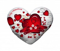 Housse de coussin cœur blanc